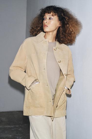 Zara JAKNA OD BRUŠENE KOŽNE ZW COLLECTION LIMITED EDITION – maslac