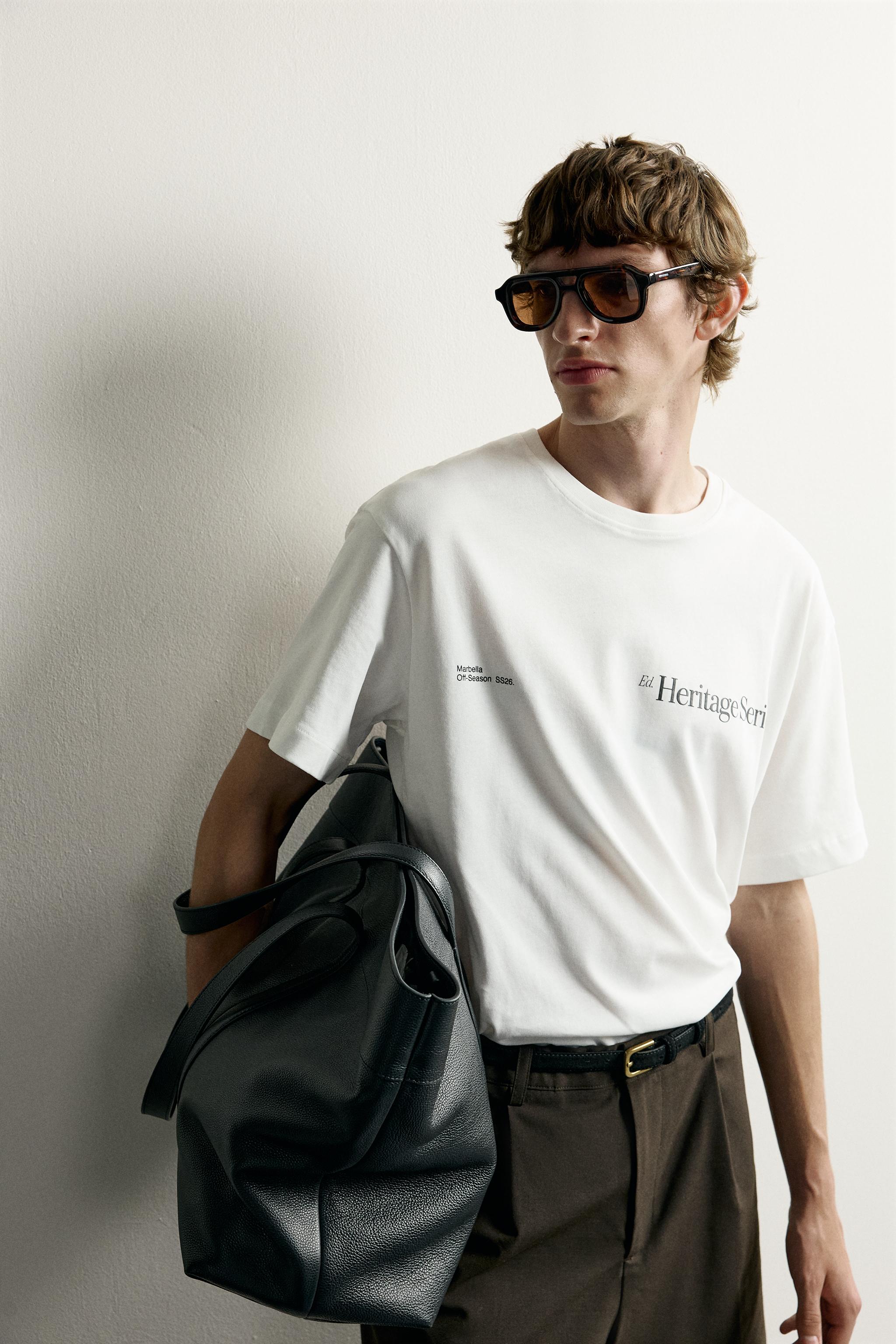 T-SHIRT RELAXED FIT À IMPRIMÉS EN CONTRASTE