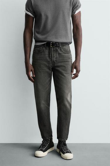 ДЖИНСИ SLIM CROPPED FIT - Сірий Zara