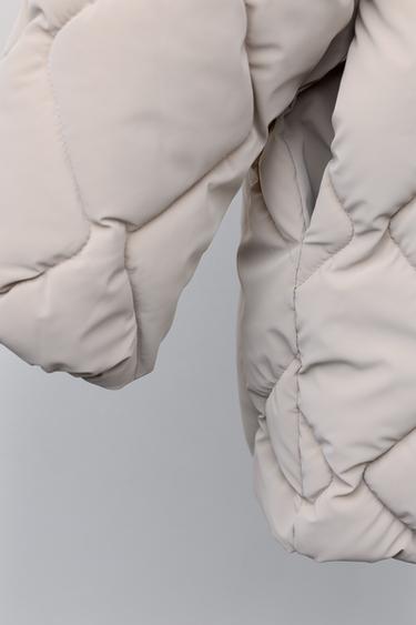 MANTEAU LÉGER MATELASSÉ EFFET GOMME - Marron clair de Zara - Image 5