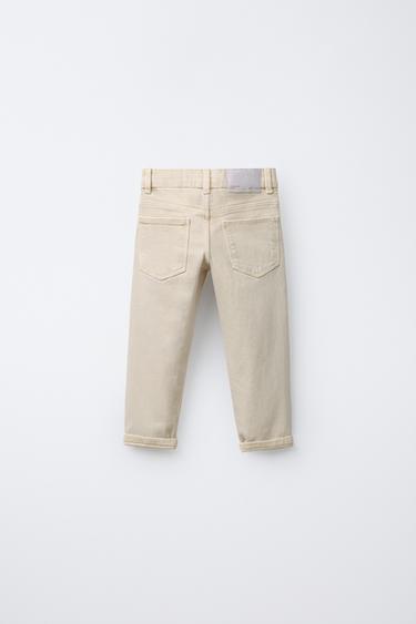 REGULAR TWILL TROUSERS - Mid-ecru by Zara - Image 1