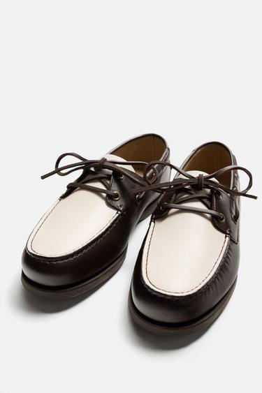 CHAUSSURES BATEAU EN CUIR - Multicolore de Zara - Image 5