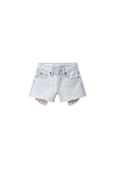 BERMUDA DENIM ESTRELLAS ESTAMPADO FLORES - Azul claro de Zara