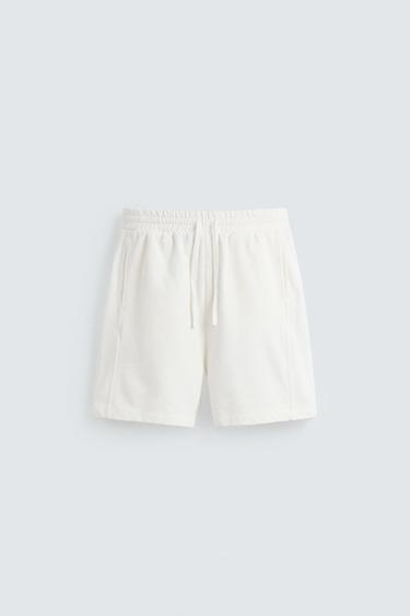 WASHED JOGGER BERMUDA SHORTS - Oyster-white by Zara