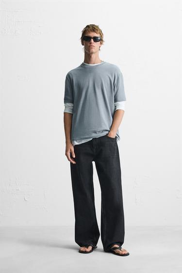 CAMISETA PUNTO REGULAR FIT - Gris / Azul de Zara