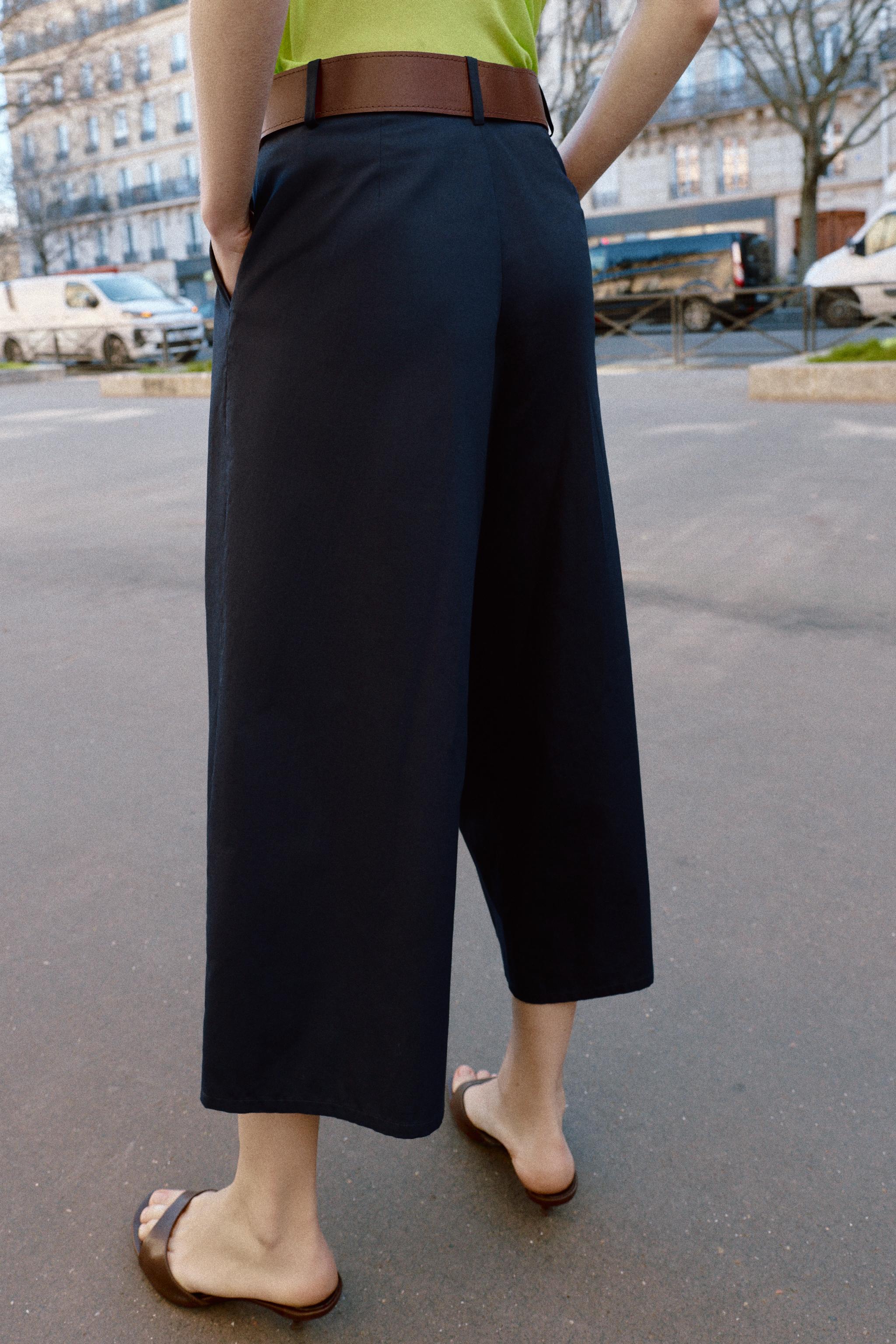 PANTALON JUPE-CULOTTE AVEC CEINTURE
