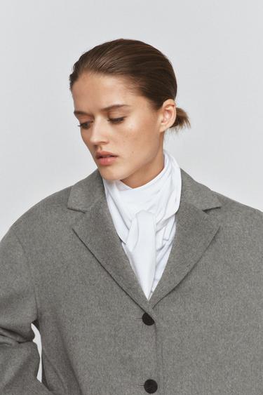 BLAZER EN MÉLANGE DE LAINE ZW COLLECTION - Gris de Zara - Image 4