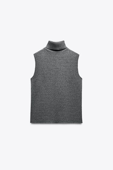 SOFT HIGH NECK TOP - Dark anthracite by Zara - Image 5