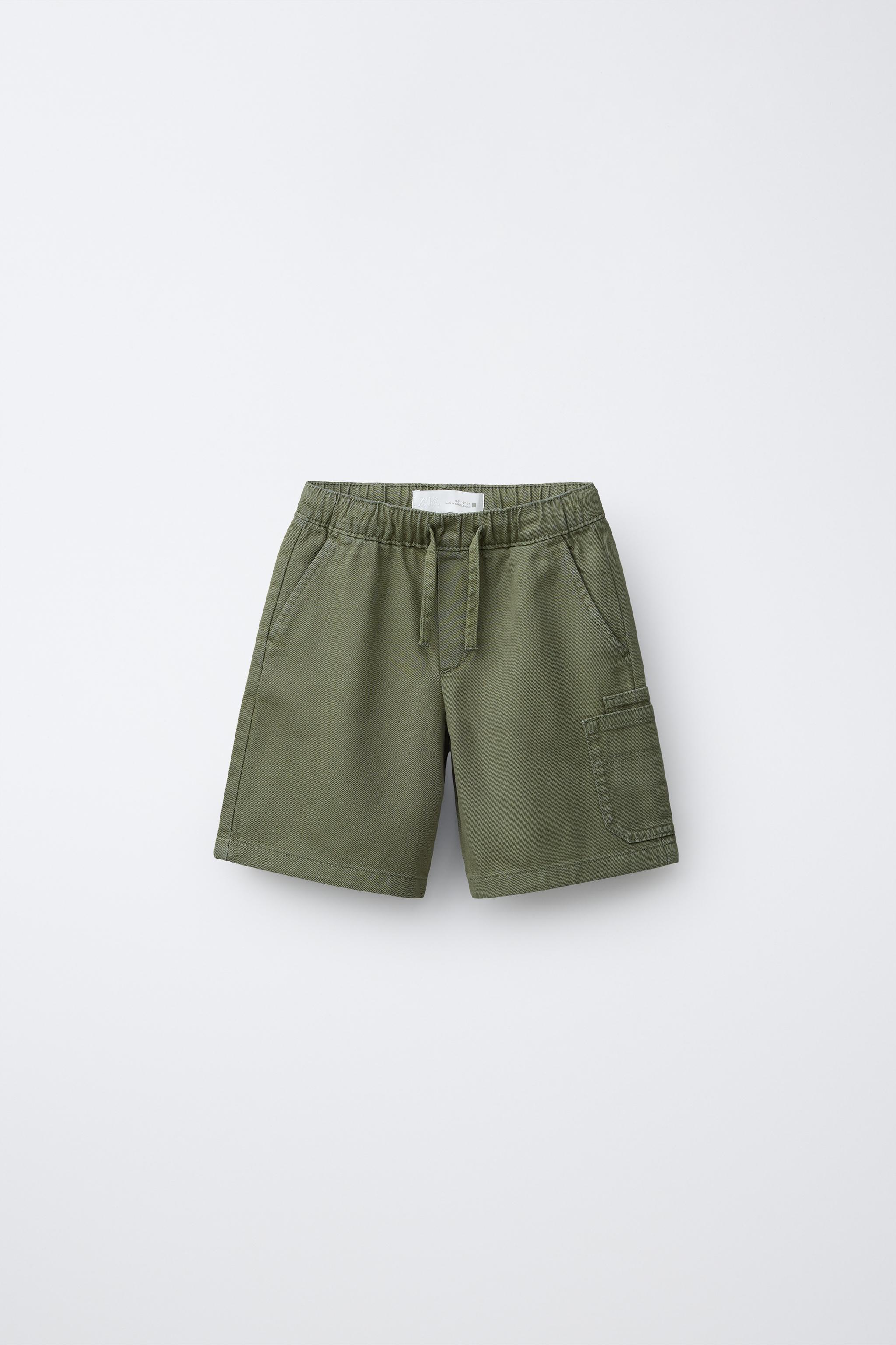 TWILL FLOWY CARGO SHORTS - Blue | ZARA Canada