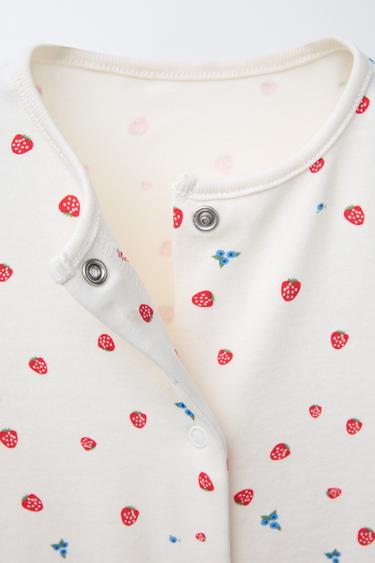 0-18 MONTHS/ STRAWBERRY SHORT PYJAMAS - Ecru by Zara - Image 2