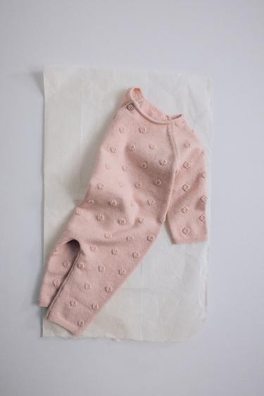 MONO LARGO PUNTO FLORES BORDADAS - Rosa claro de Zara