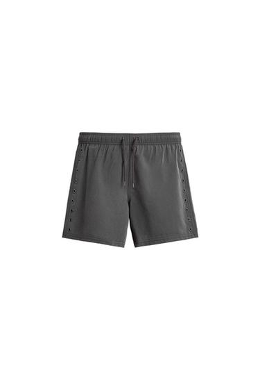 SWIMMING TRUNKS WITH METAL EYELETS - Grey by Zara