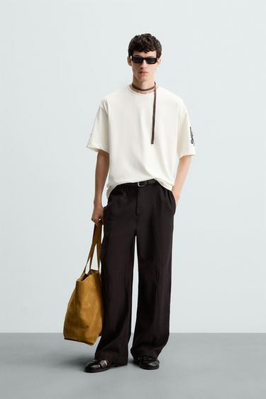 CONTRAST EMBROIDERY SHIRT - Oyster-white by Zara - Image 0