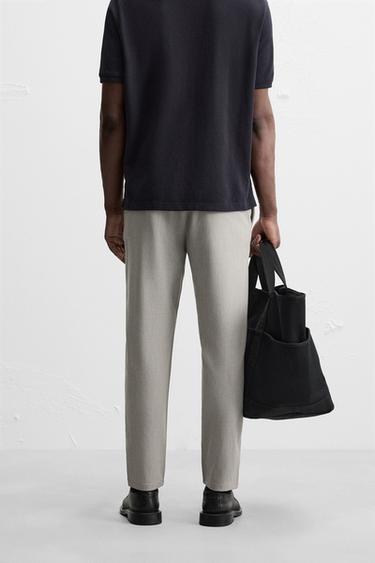 TEXTURED COMFORT TROUSERS - Beige marl by Zara - Image 2