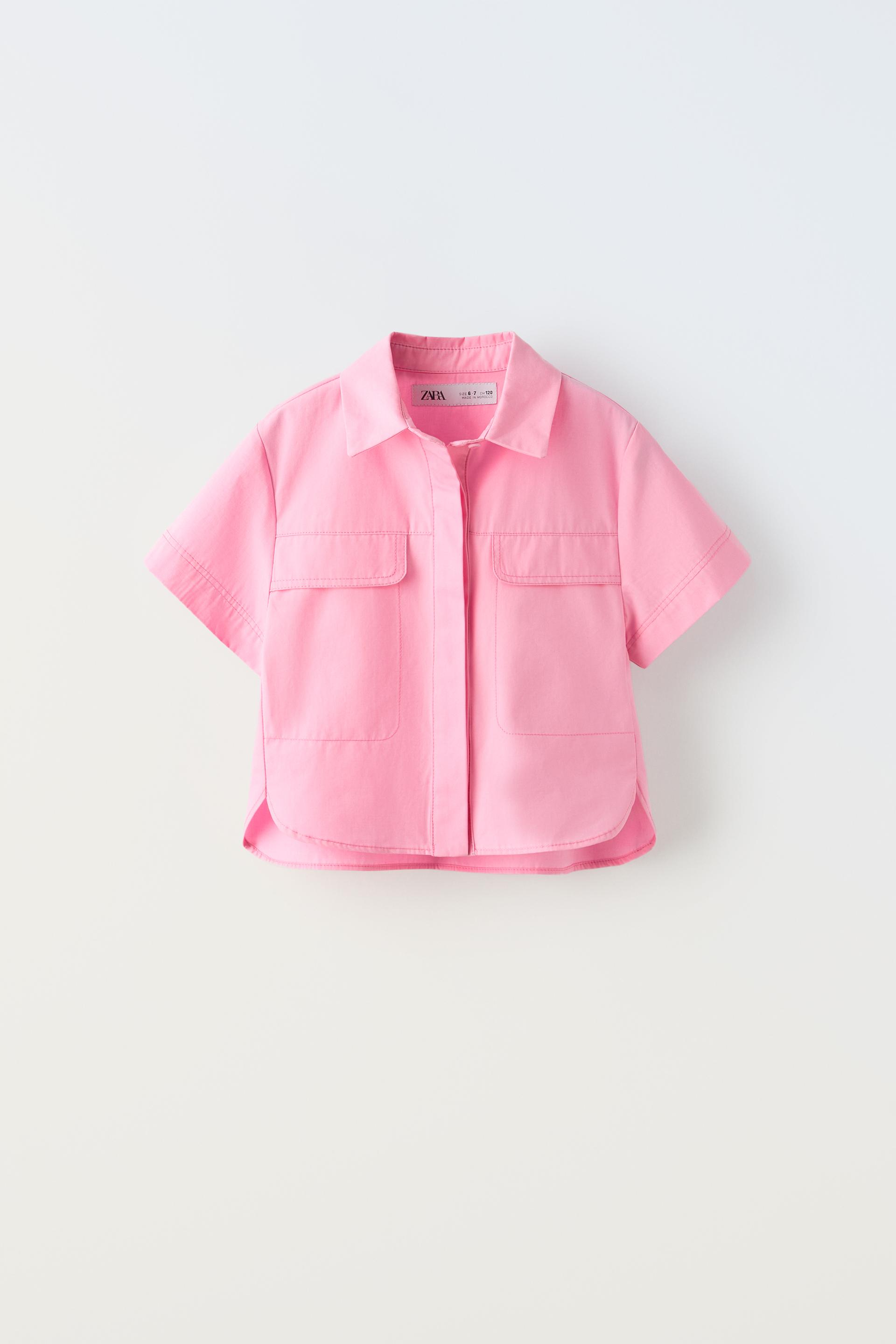 OVERSIZED POPLIN SHIRT Bubble gum ZARA Turkey
