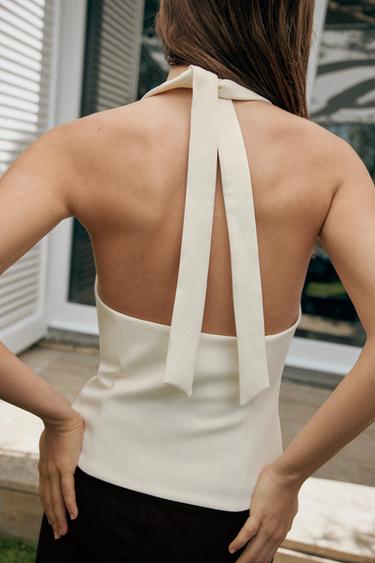 TOP HALTER STYLE CORSET - Écru de Zara - Image 2
