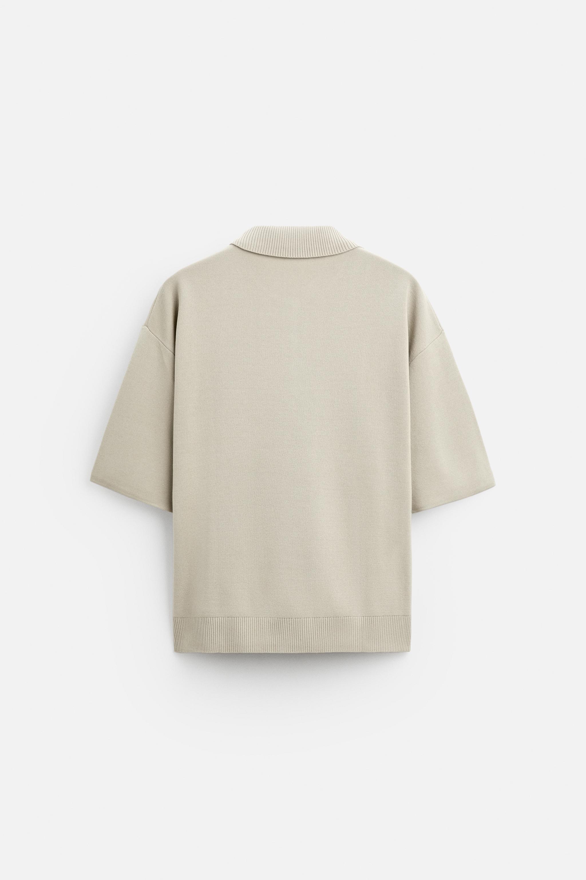 ★ZARA★ KNIT QUARTER-ZIP POLO SHIRT TEXTURED KNIT POLO SHIRT - Light green | ZARA South Africa