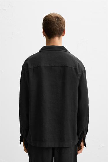 CHEMISE LIN - COTON - Noir de Zara - Image 2