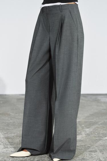 PANTALON PLI ZW COLLECTION - Gris de Zara