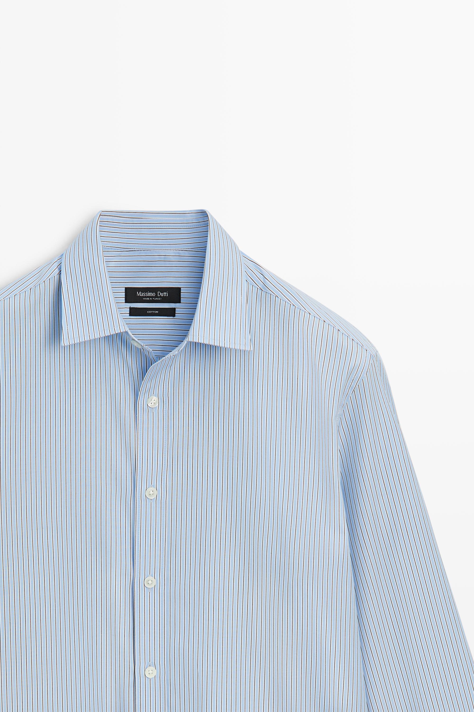 Chemise relaxed fit à rayures 100 % coton