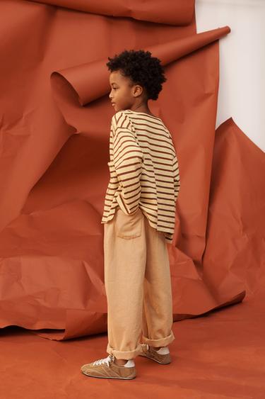 T-SHIRT À RAYURES FLEUR BRODÉE ÉDITION LIMITÉE - Jaune de Zara - Image 2