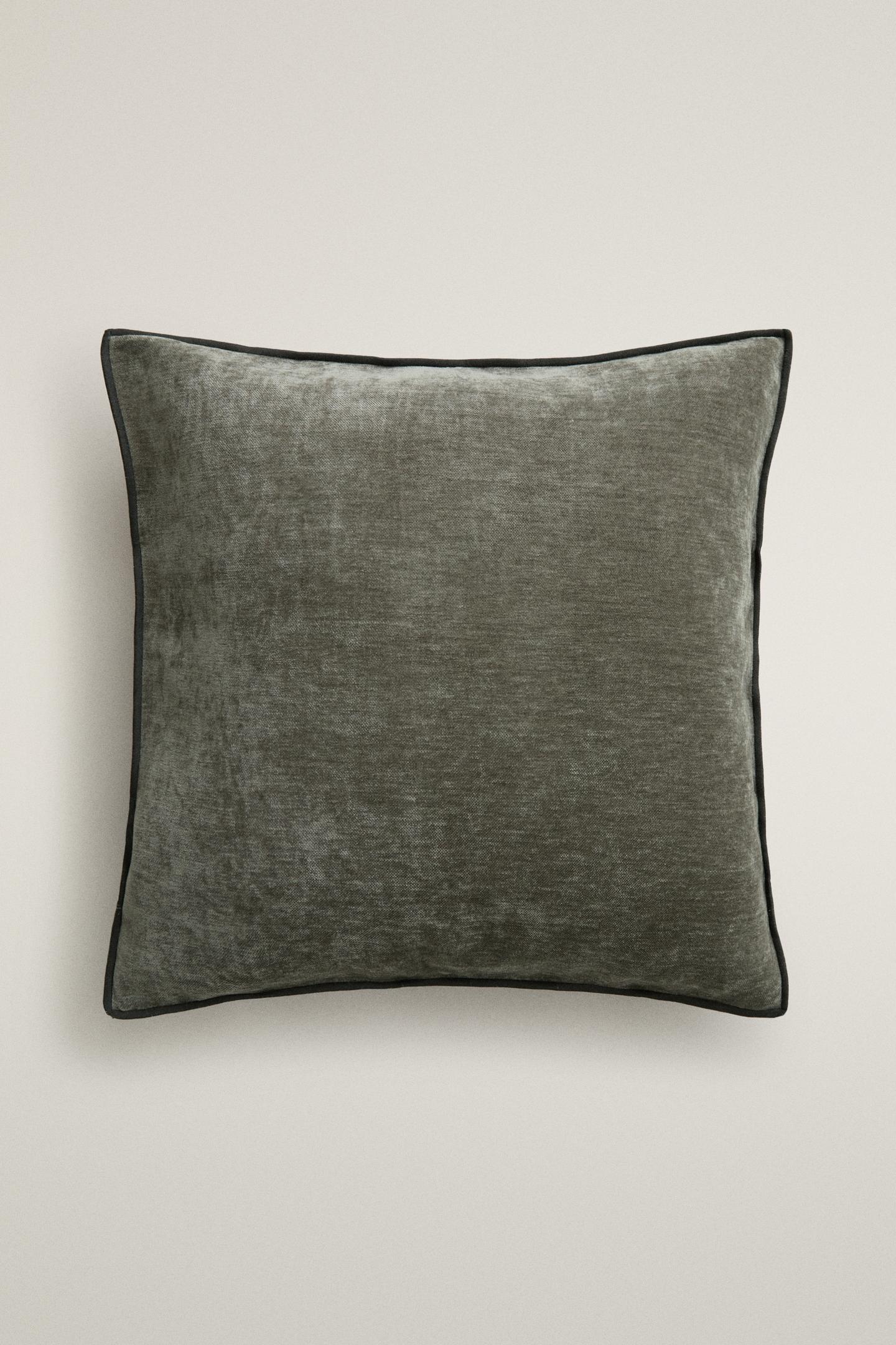 Zara Chenille Throw Pillow Cover, цвет: Синий / Серый — фото 2