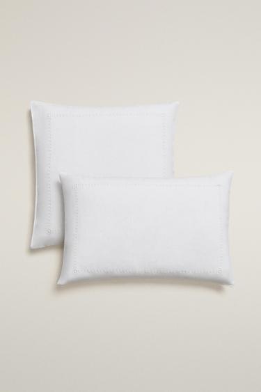 Zara LINEN HEMSTITCHED PILLOWCASE - White - Image 0