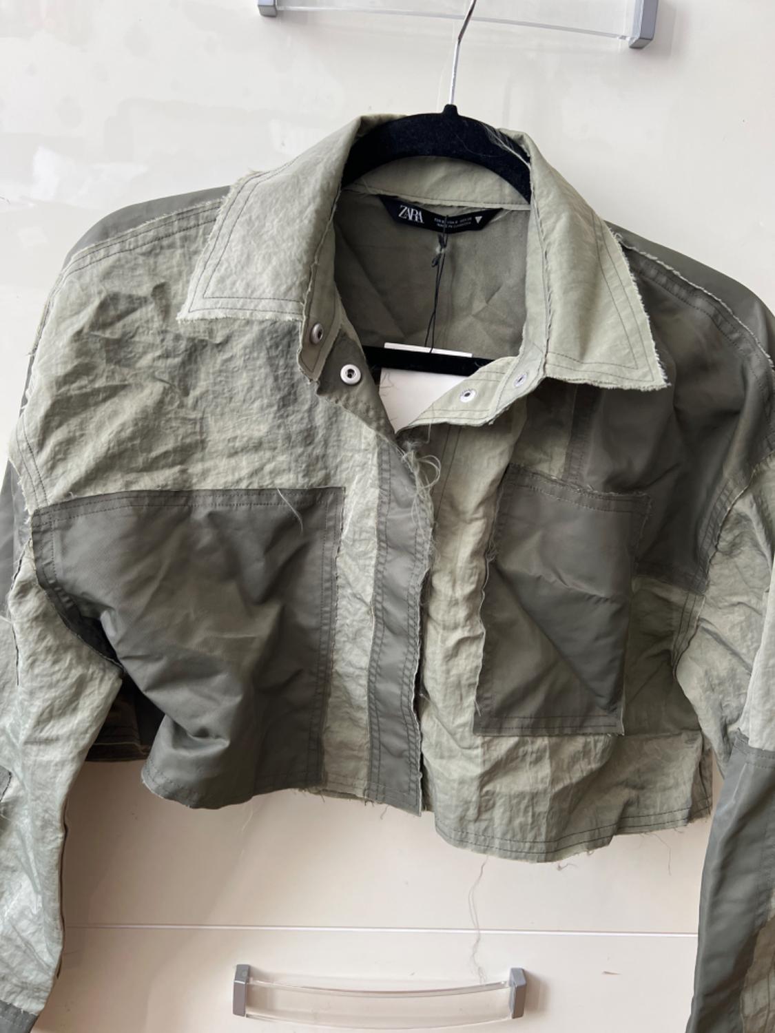 CROP PATCHWORK NYLON SHIRT - Image 2