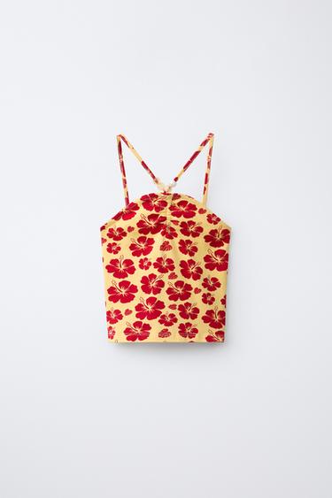 TOP ESTAMPADO FLORES - CRUDO de Zara