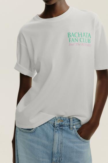 CAMISETA ESTAMPADA TEXTO - Blanco de Zara