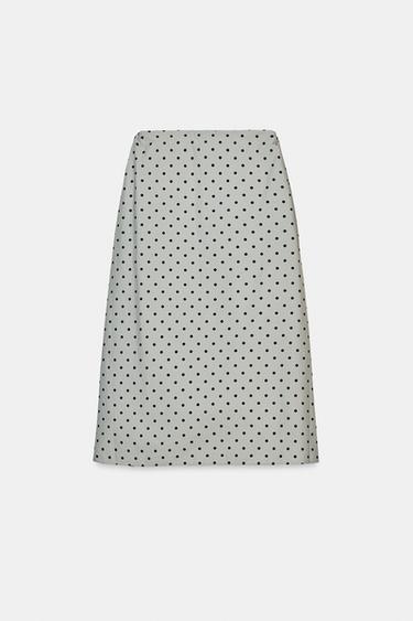 JUPE MI-LONGUE À POIS - Gris moyen de Zara - Image 2