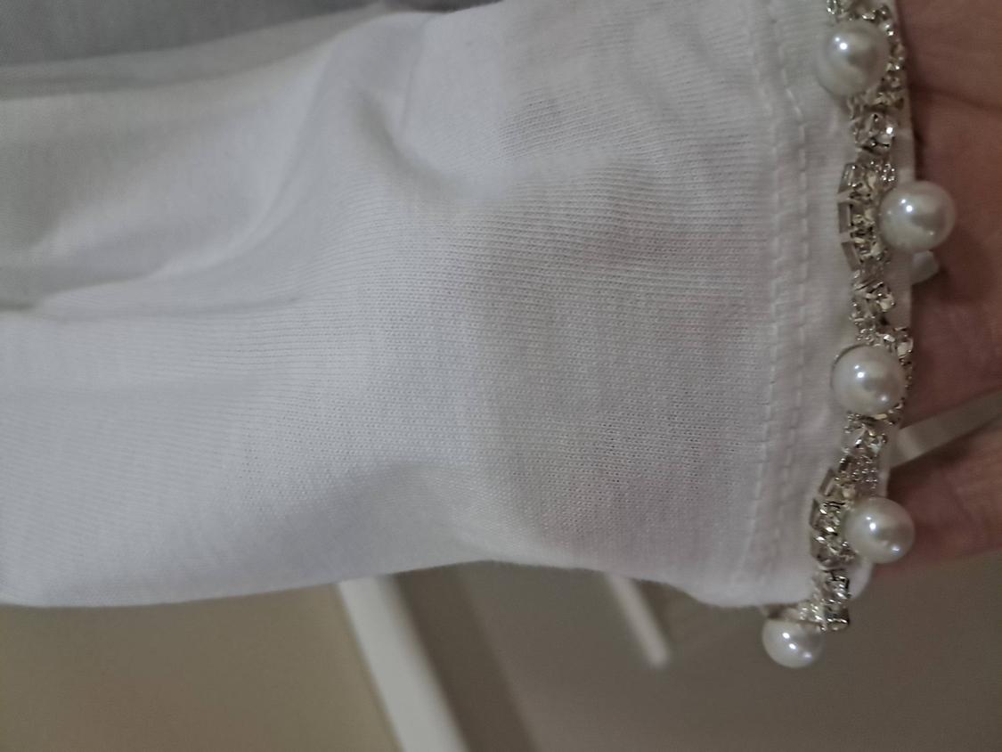 T-SHIRT WITH RHINESTONE CUFFS - Image 4