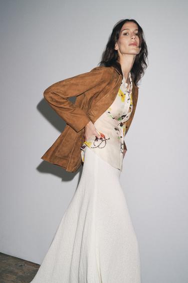 SUEDE LEATHER JACKET ZW COLLECTION LIMITED EDITION - Brown by Zara - Image 3