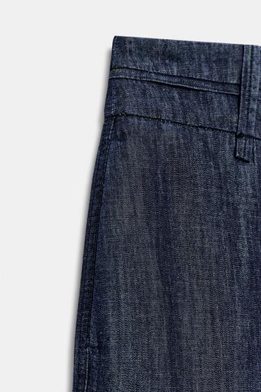 LINEN BLEND WIDE-LEG TROUSERS - Indigo by Zara - Image 8