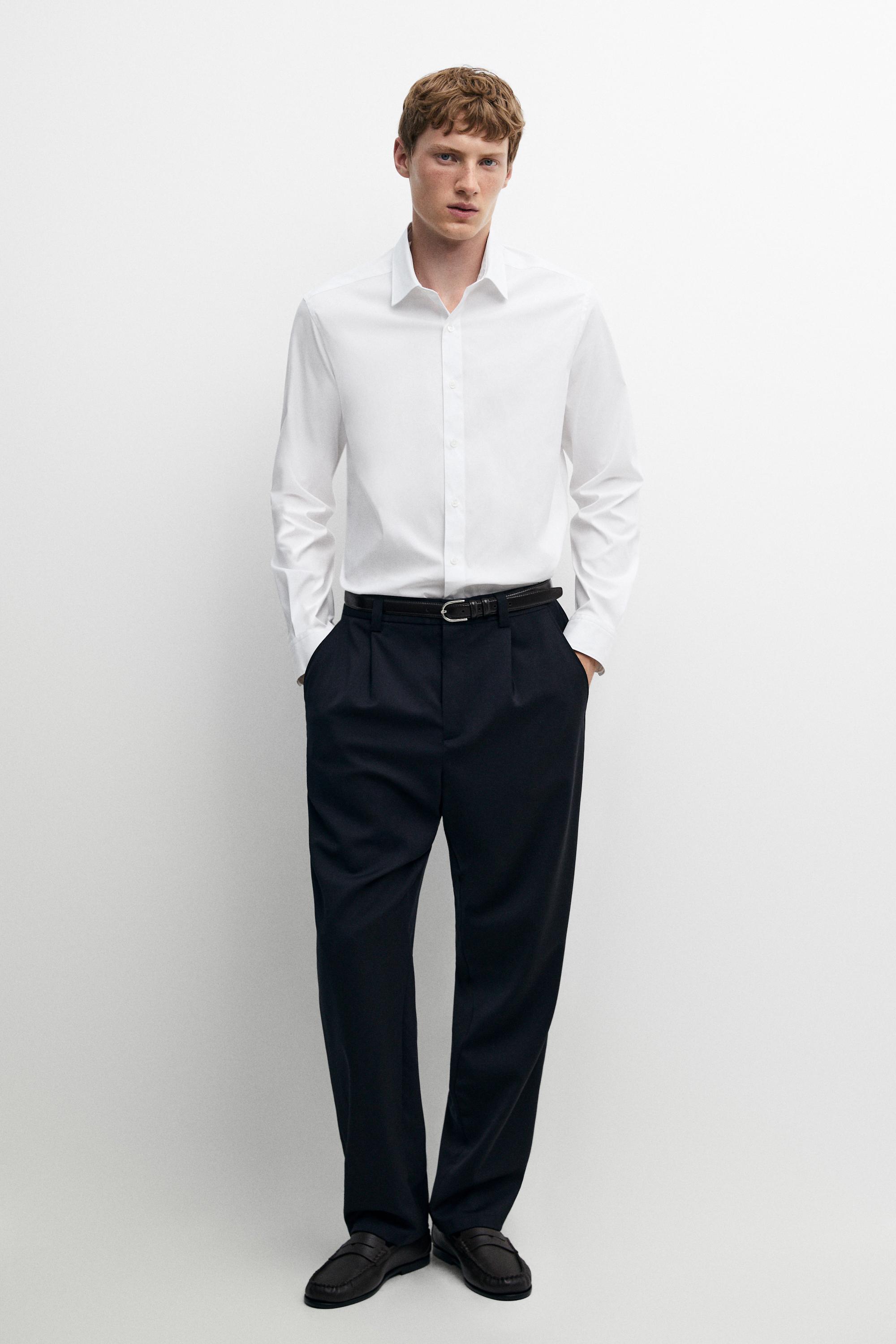 Slim fit stretch shirt — White