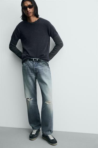 WASHED TEXTURED KNIT T-SHIRT - Indigo by Zara - Image 5