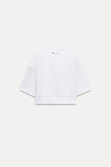CAMISETA CROPPED - Blanco de Zara