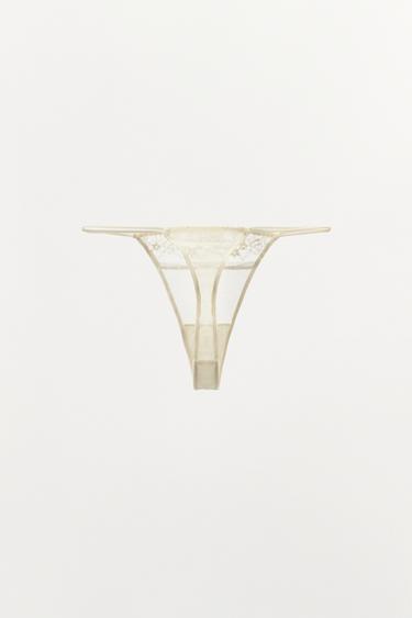 LACE THONG - Ecru / Beige by Zara - Image 5