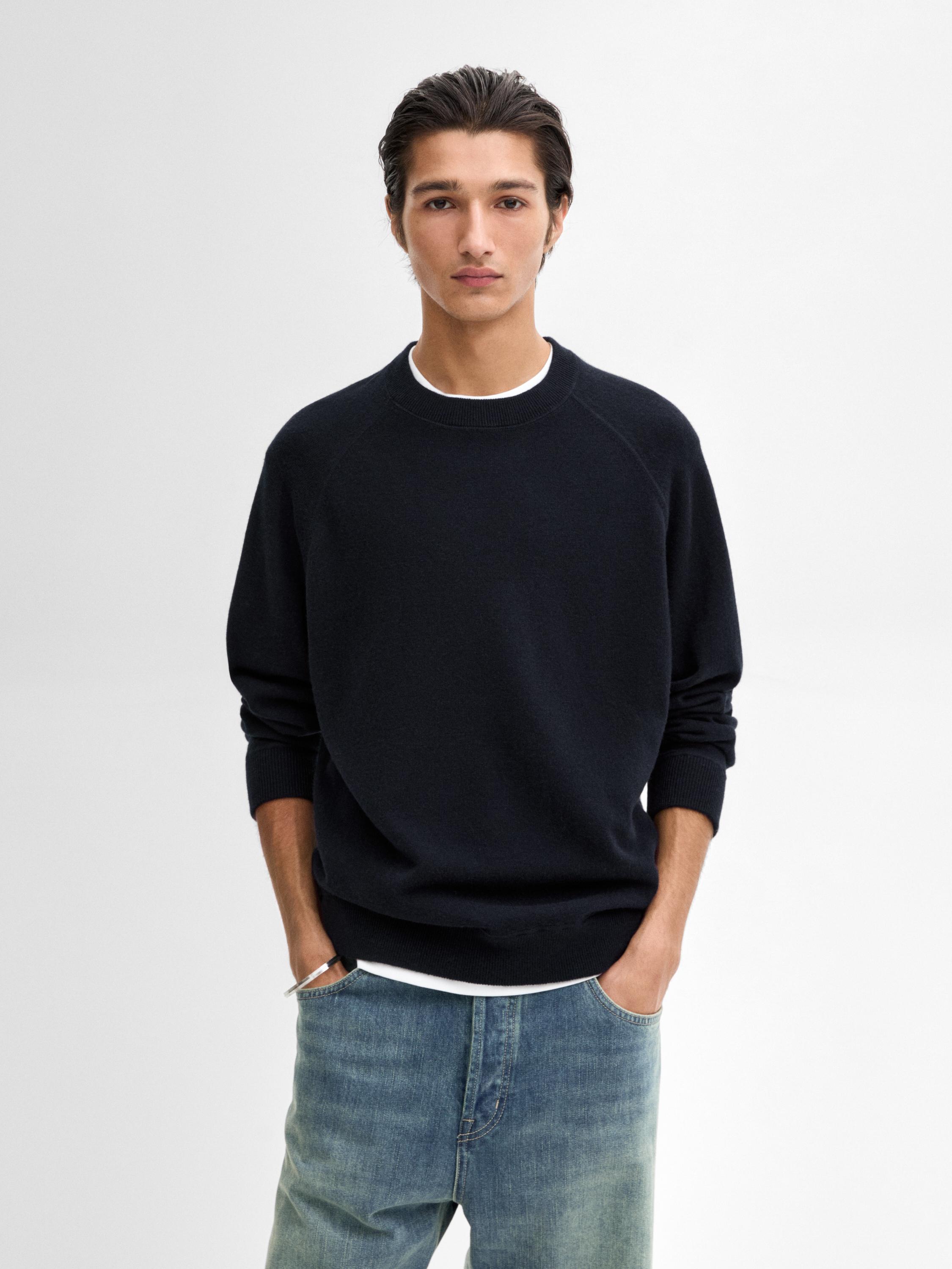 100% wool knit sweater - Navy blue | ZARA United States 100% wool knit sweater - Navy blue | ZARA United States