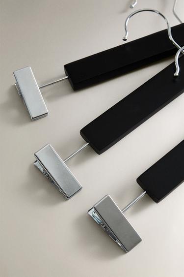 WOODEN SKIRT HANGER (SET OF 3) - Black by Zara - Image 1