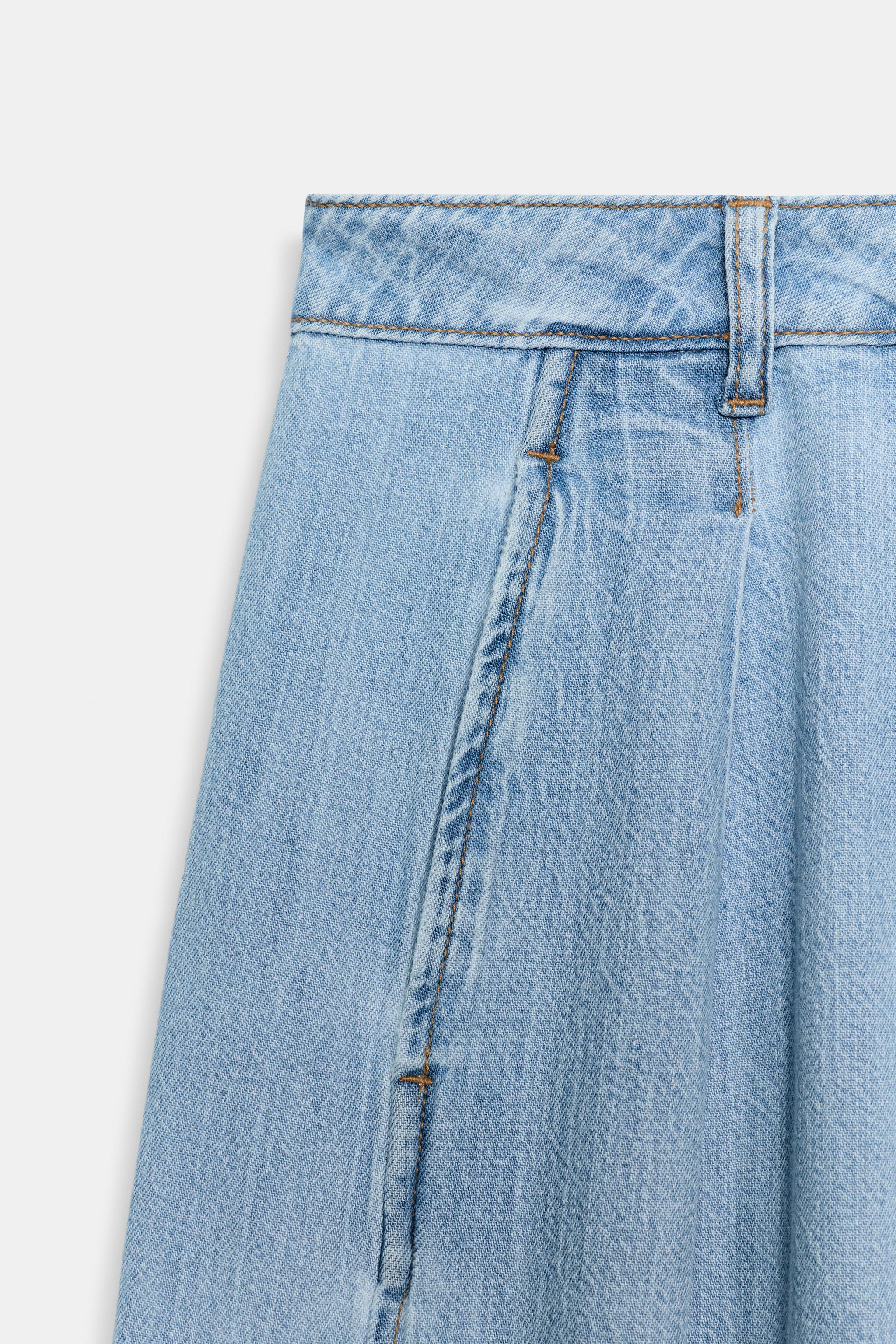 Zara Z1975 Geniş Paça Yüksek Bel Pensli Jean görsel 8