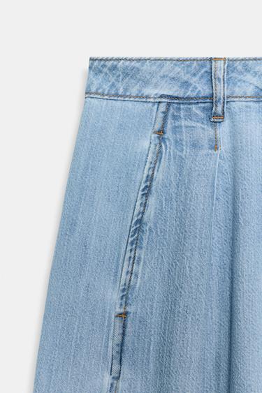 Z1975 WIDE-LEG HIGH-WAIST JEANS WITH PLEATS - Mid-blue by Zara - Image 11