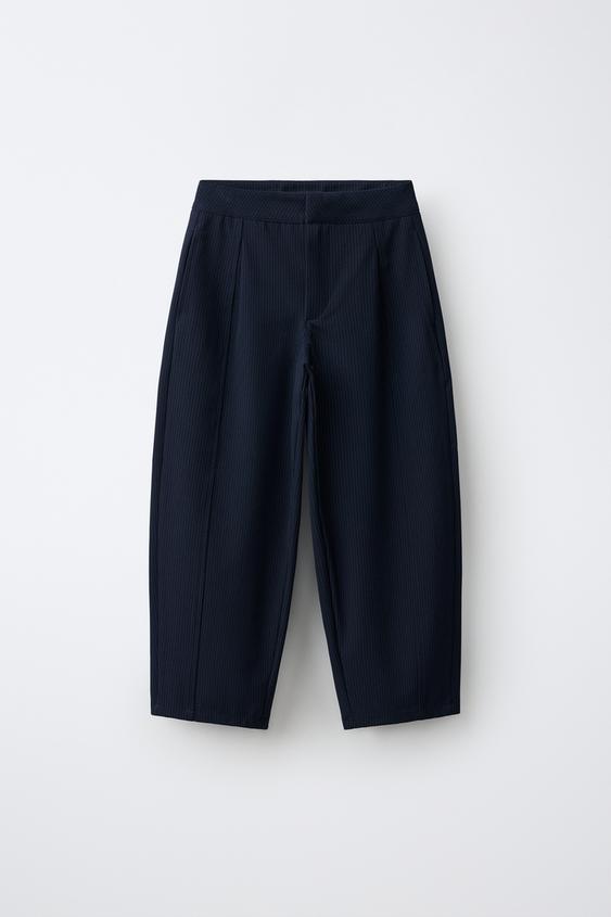 STRIPED BALLOON TROUSERS - Navy blue de Zara - Imagen 0