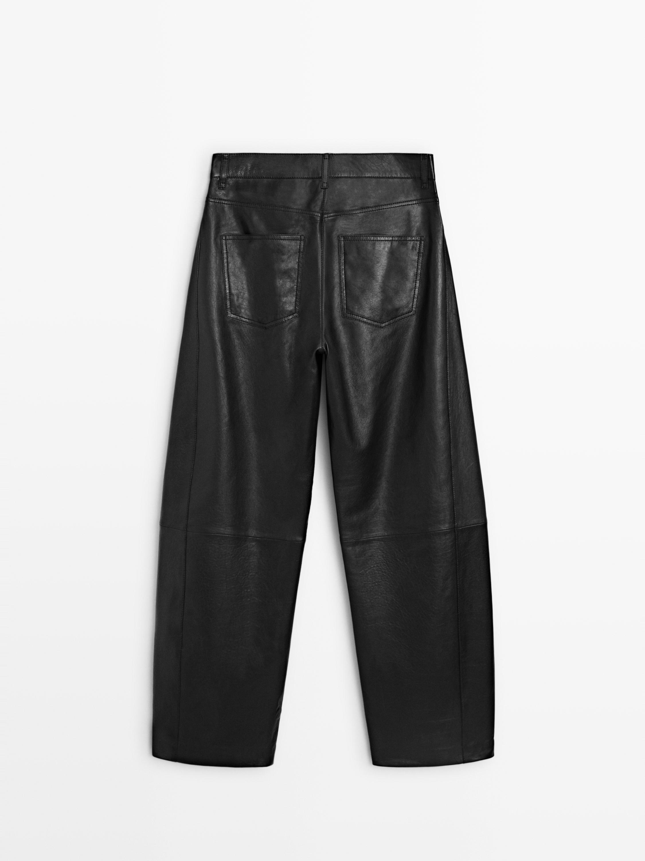 Balloon fit nappa leather trousers
