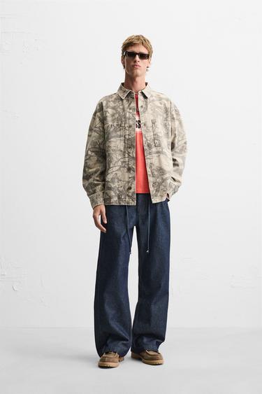 RELAXED FIT ABSTRACT PRINT SET - RED by Zara