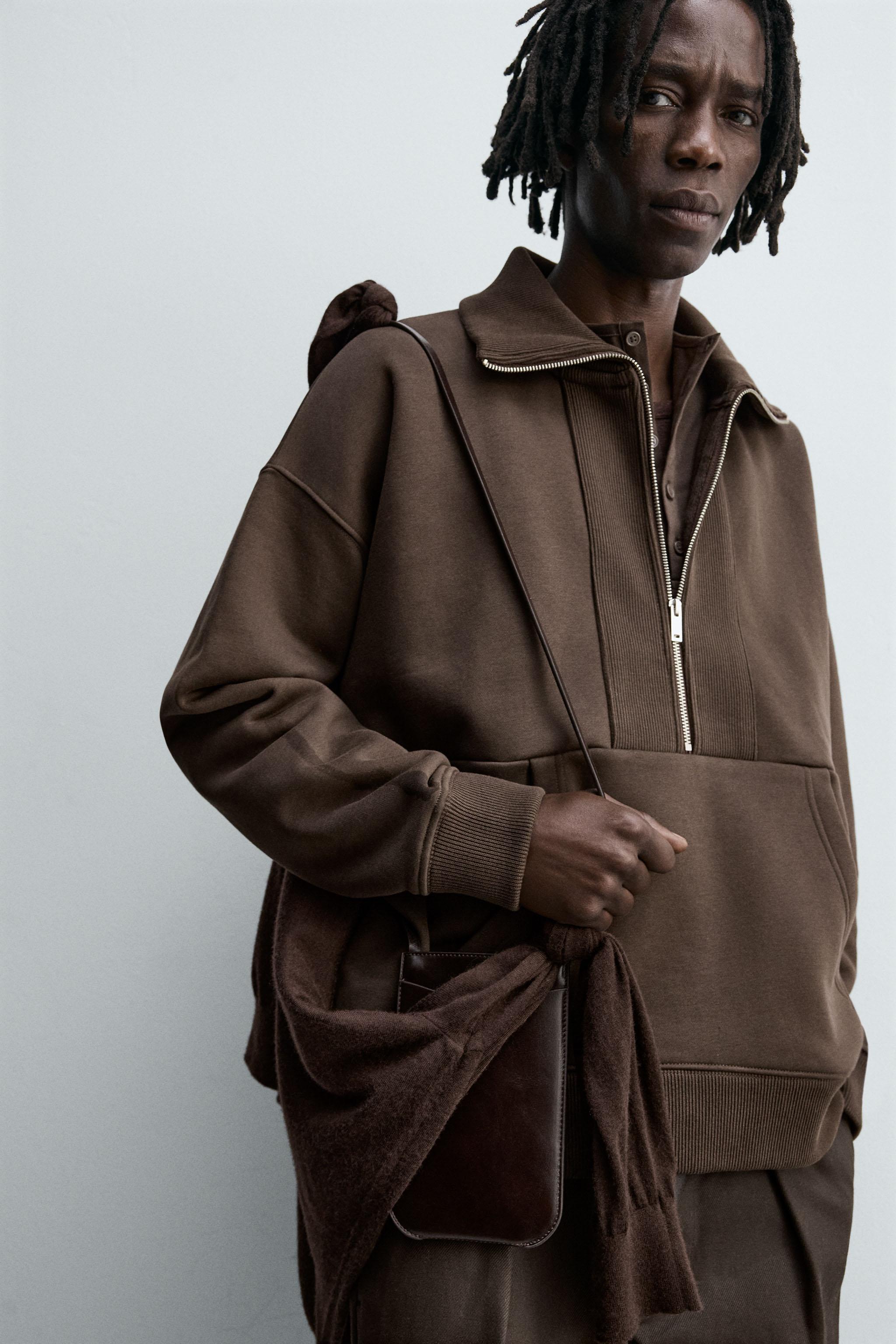 SWEAT COL ZIPPÉ CÔTELÉ