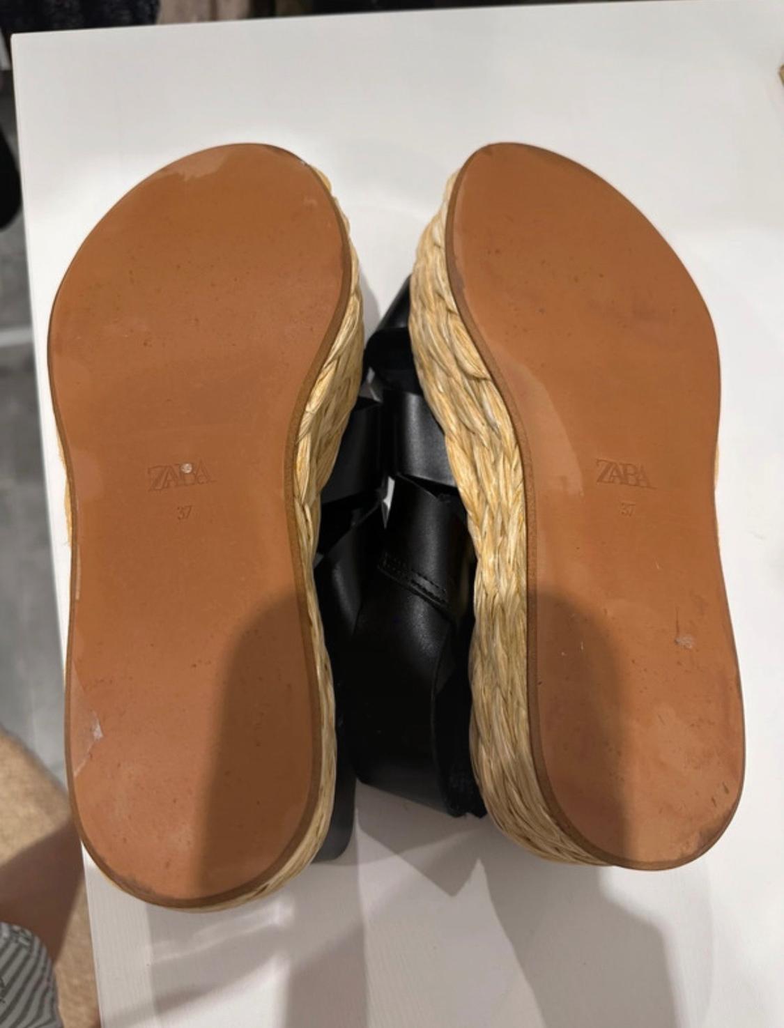 BRAIDED LEATHER PLATFORM SANDALS - Image 4