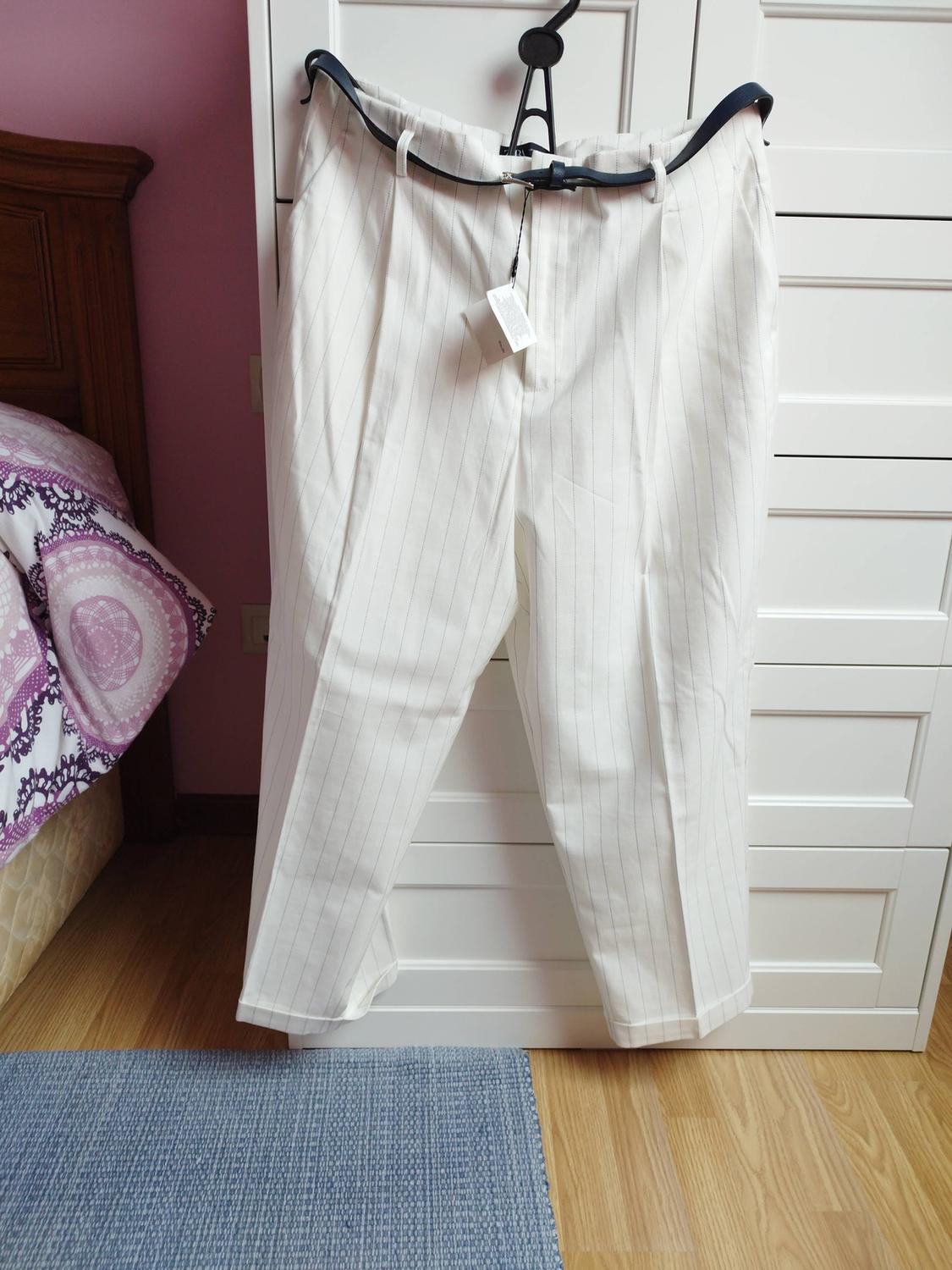 STRIPED TROUSERS WITH BELT - Image 2