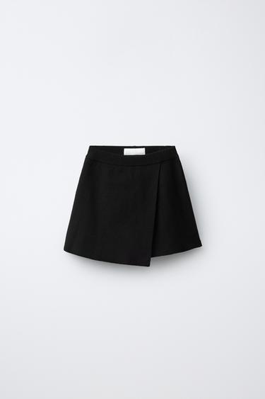 KNITTED BERMUDA SKORT - Black by Zara