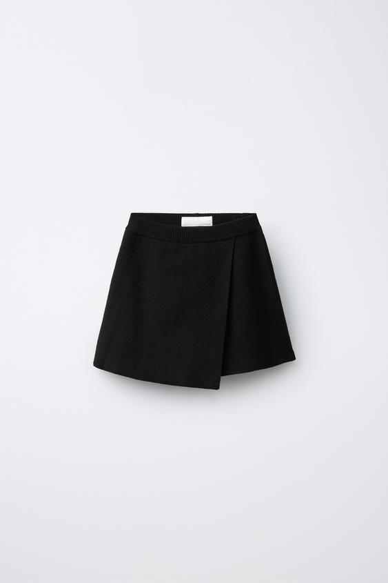 FALDA BERMUDA PUNTO - Negro de Zara - Imagen 0